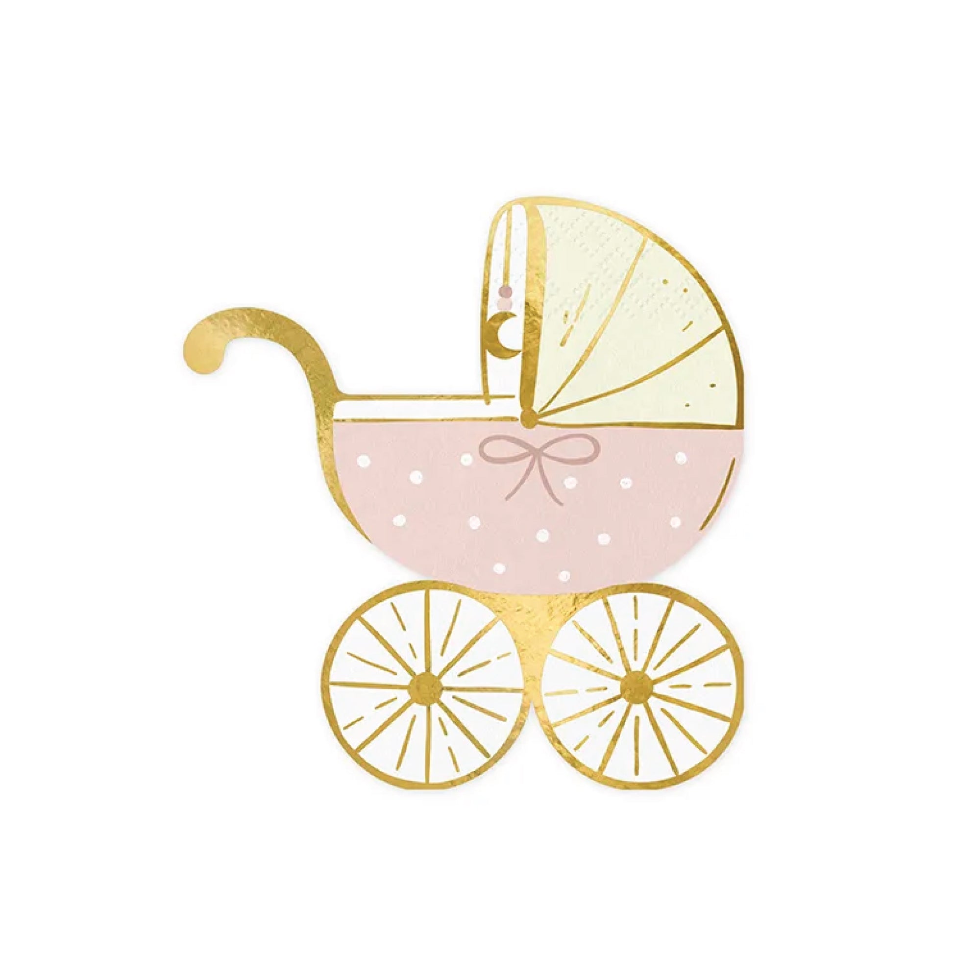 Pink Stroller Baby Shower Dessert Napkins 20ct | The Party Darling