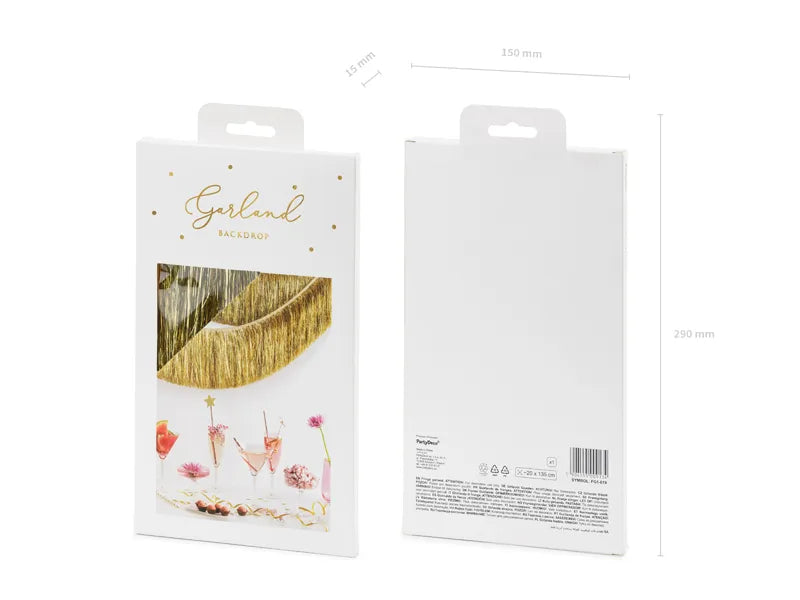 Gold Fringe Garland 4.5ft Packaged