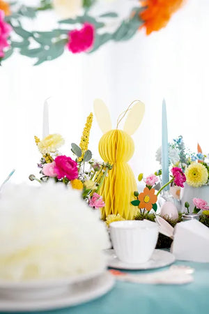 Yellow Bunny Honeycomb Decoration 12in | The Party Darling