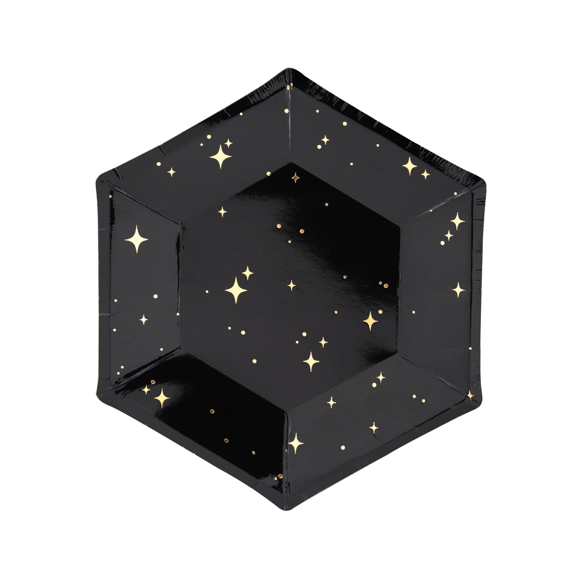 Black & Gold Star Dessert Plates - The Party Darling