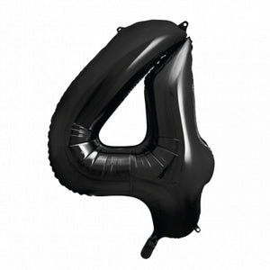 34" Black Giant Number 4 Balloon | The Party Darling