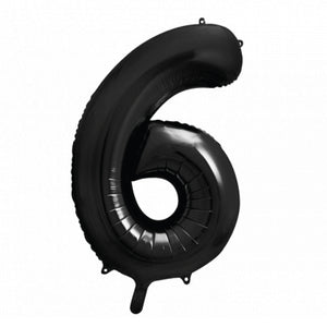 34" Black Giant Number 6 Balloon | The Party Darling