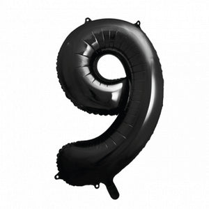 34" Black Giant Number 9 Balloon | The Party Darling
