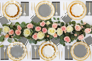 Blanc & Noir Wavy Dinner Plates - The Party Darling