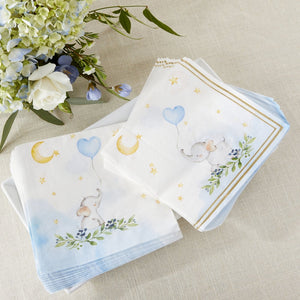 Blue Baby Elephant Lunch Napkins 30ct - The Party Darling