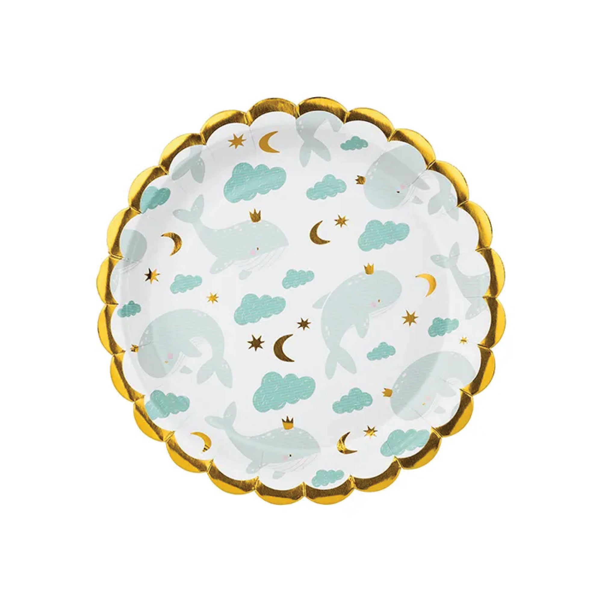 Blue Baby Whale Dessert Plates 6ct | The Party Darling