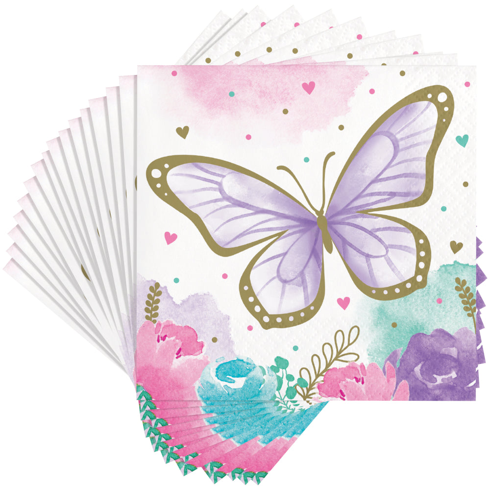 Butterfly Dessert Napkins 16ct - The Party Darling