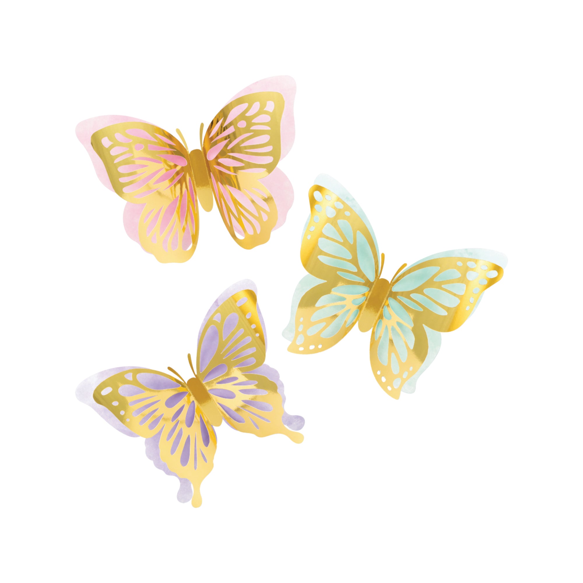 3D Butterfly Wall Cutouts 3ct | The Party Darling
