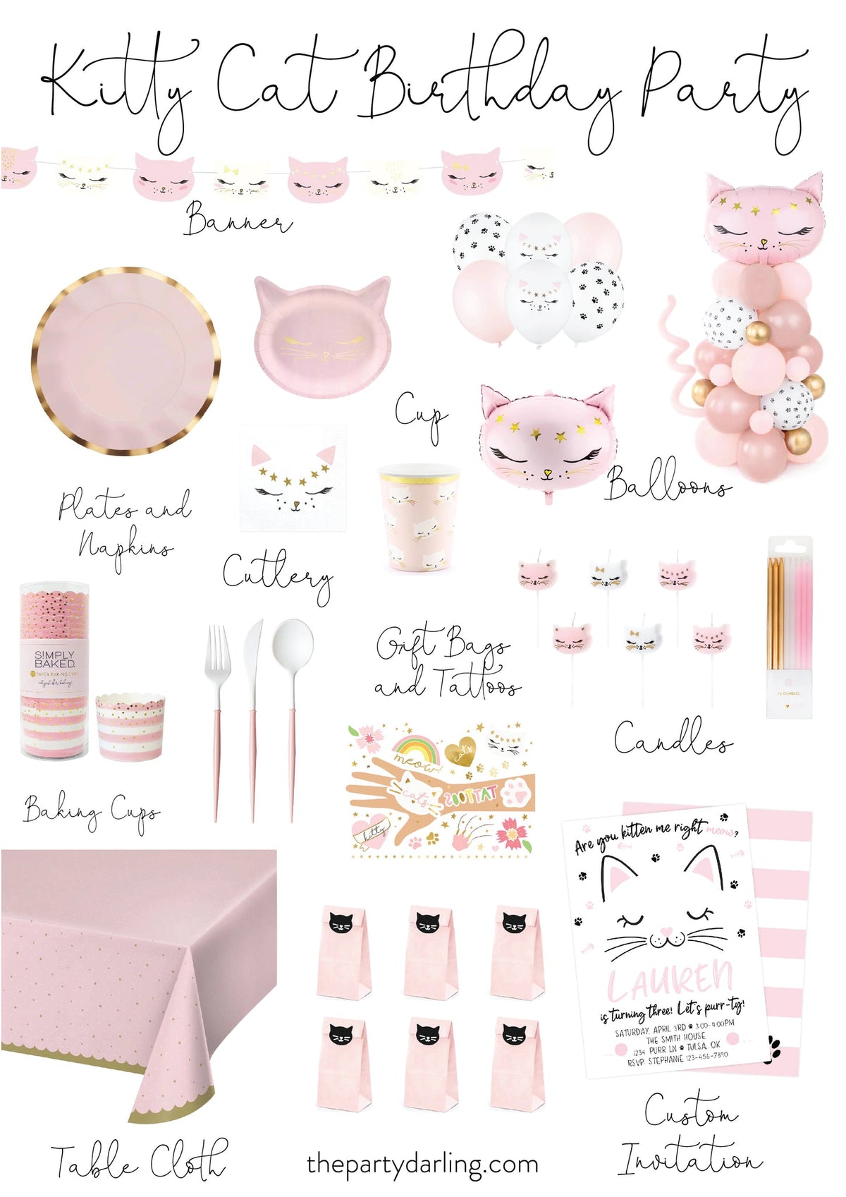 Purrfect Cat Treat Bags 6ct | The Party Darling