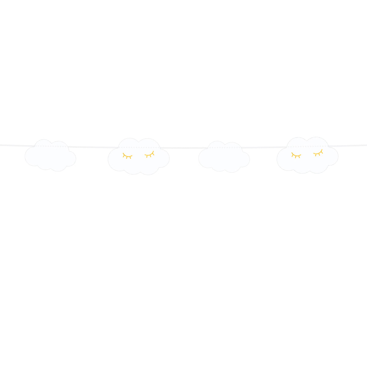White Happy Clouds Garland 8.75ft | The Party Darling