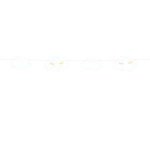 White Happy Clouds Garland 8.75ft | The Party Darling
