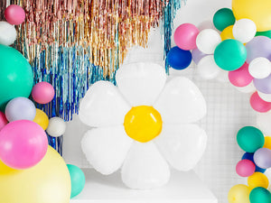 White Daisy Flower Foil Balloon 28in - The Party Darling