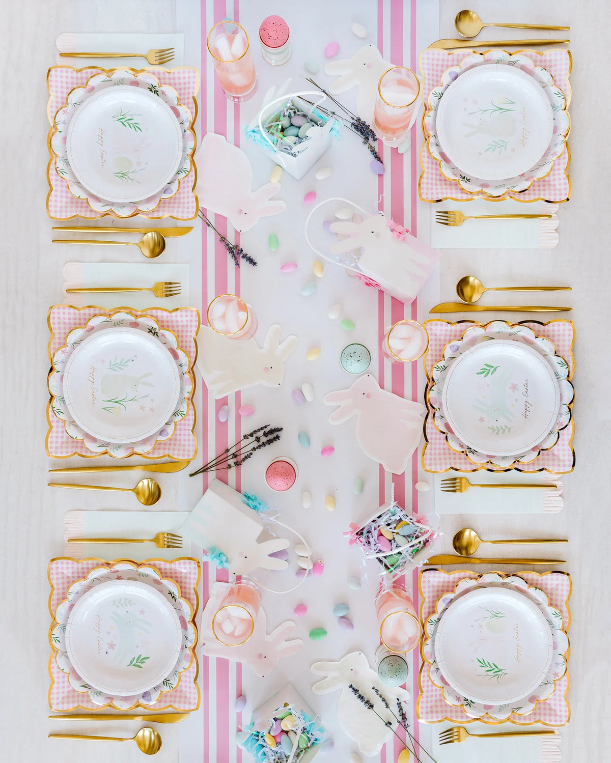 Watercolor Easter Bunny Dessert Plates 9ct | The Party Darling