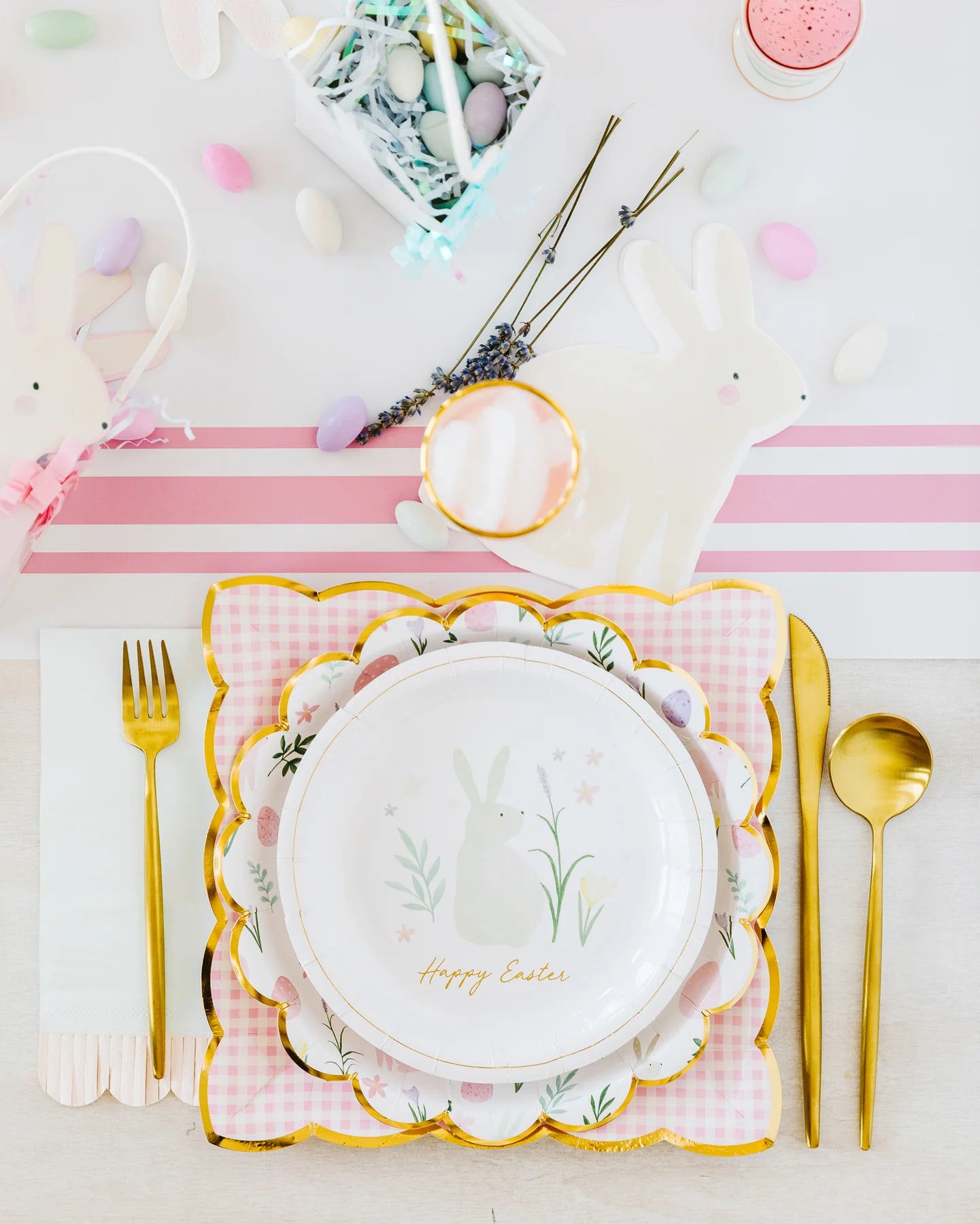 Watercolor Easter Bunny Dessert Plates 9ct | The Party Darling