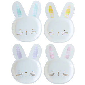 Gingham Bunny Shaped Lunch Plates 8ct | The Party Darling