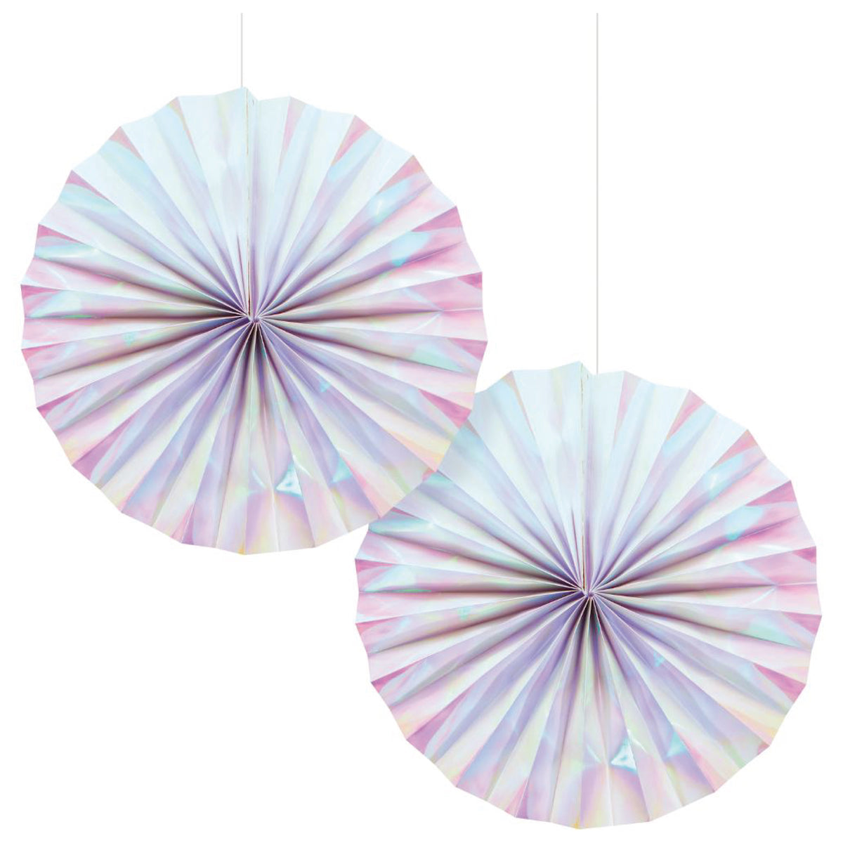 Iridescent Paper Fan Decorations 2ct | The Party Darling