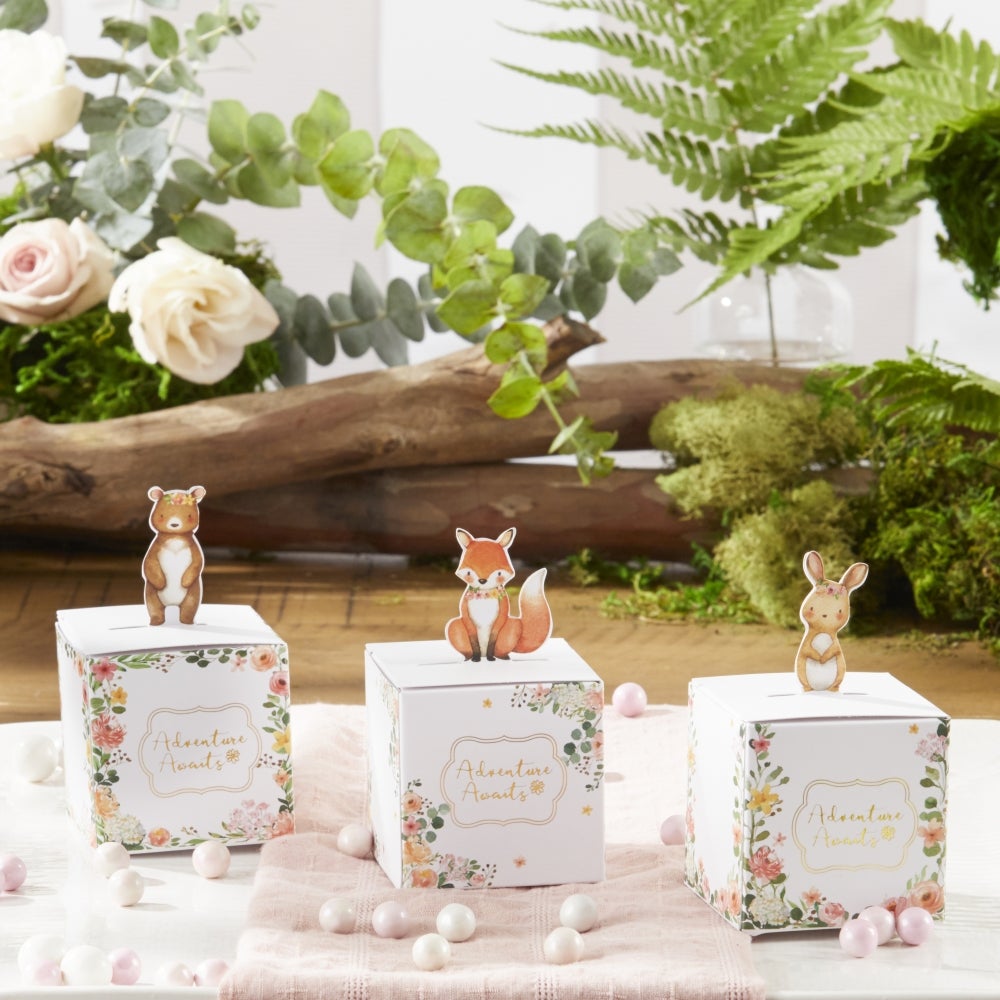 Floral Woodland Baby Favor Boxes 24ct | The Party Darling