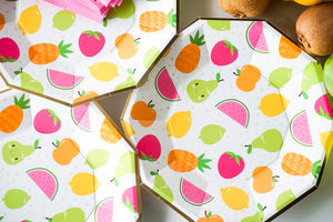 Festive Fruit Dessert Plates 8ct - The Party Darling