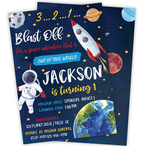 Galaxy Space Birthday Party Invitation | The Party Darling