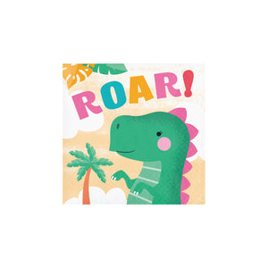 Girl Dinosaur Party Dessert Napkins 16ct | The Party Darling