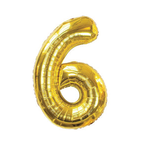 Gold Number 6 Balloon 34in | The Party Darling