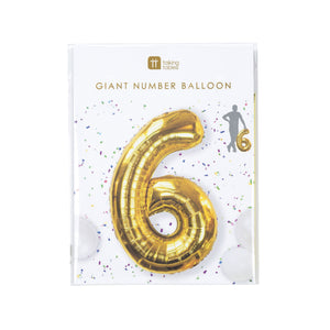 Gold Number 6 Balloon - The Party Darling