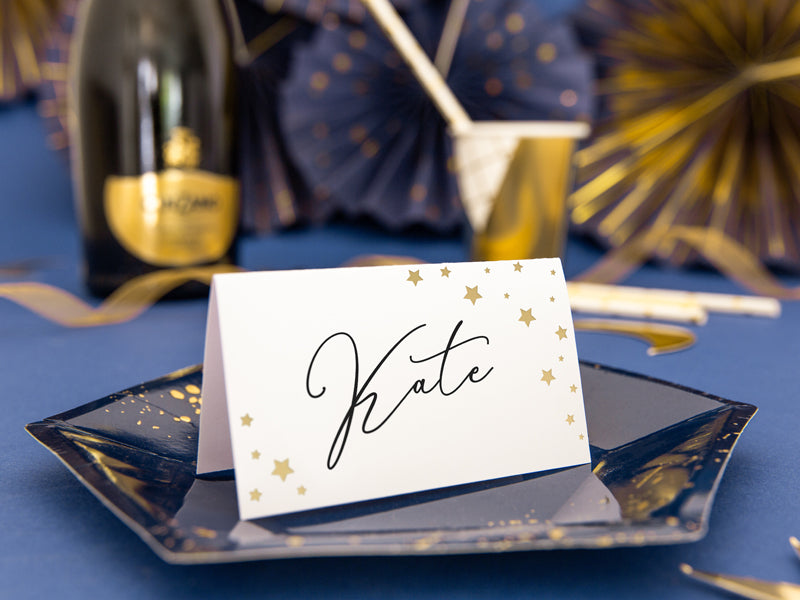 Gold Stars Place Cards 10ct - The Party Darling