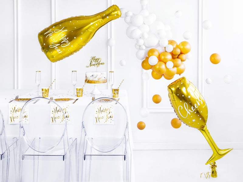 Gold Cheers Champagne Glass