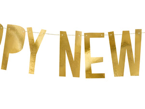 gold happy new year banner