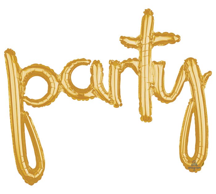 Gold Party Cursive Letter Balloon