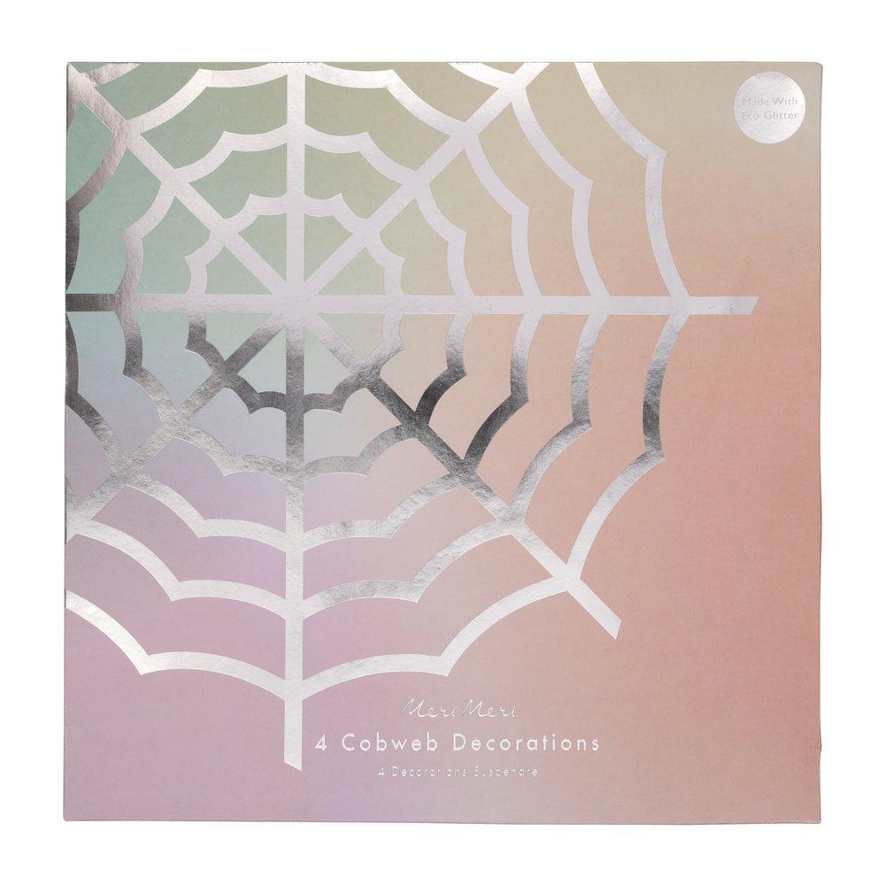 Halloween Hanging Spiderwebs 4ct - The Party Darling