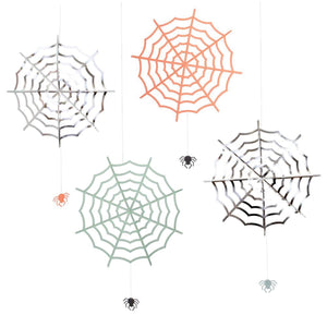 Halloween Hanging Spiderwebs 4ct | The Party Darling