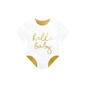 Hello Baby Romper Napkins 20ct | The Party Darling