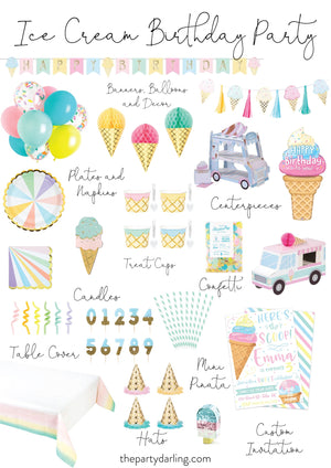 Ice Cream Cone Honeycomb Decorations 3ct | The Party Darling