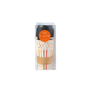 Harvest Stripes Mini Coffee Cups 8ct | The Party Darling