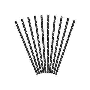 Black Polka Dot Paper Straws 10ct | The Party Darling