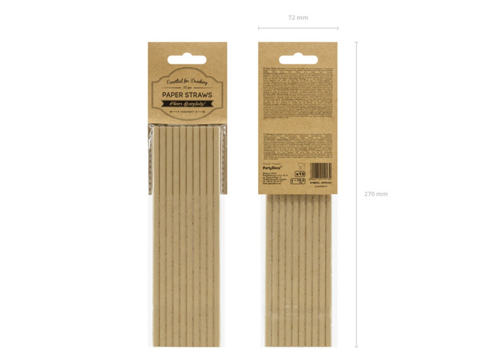 Kraft Paper Straws 10ct Packaged