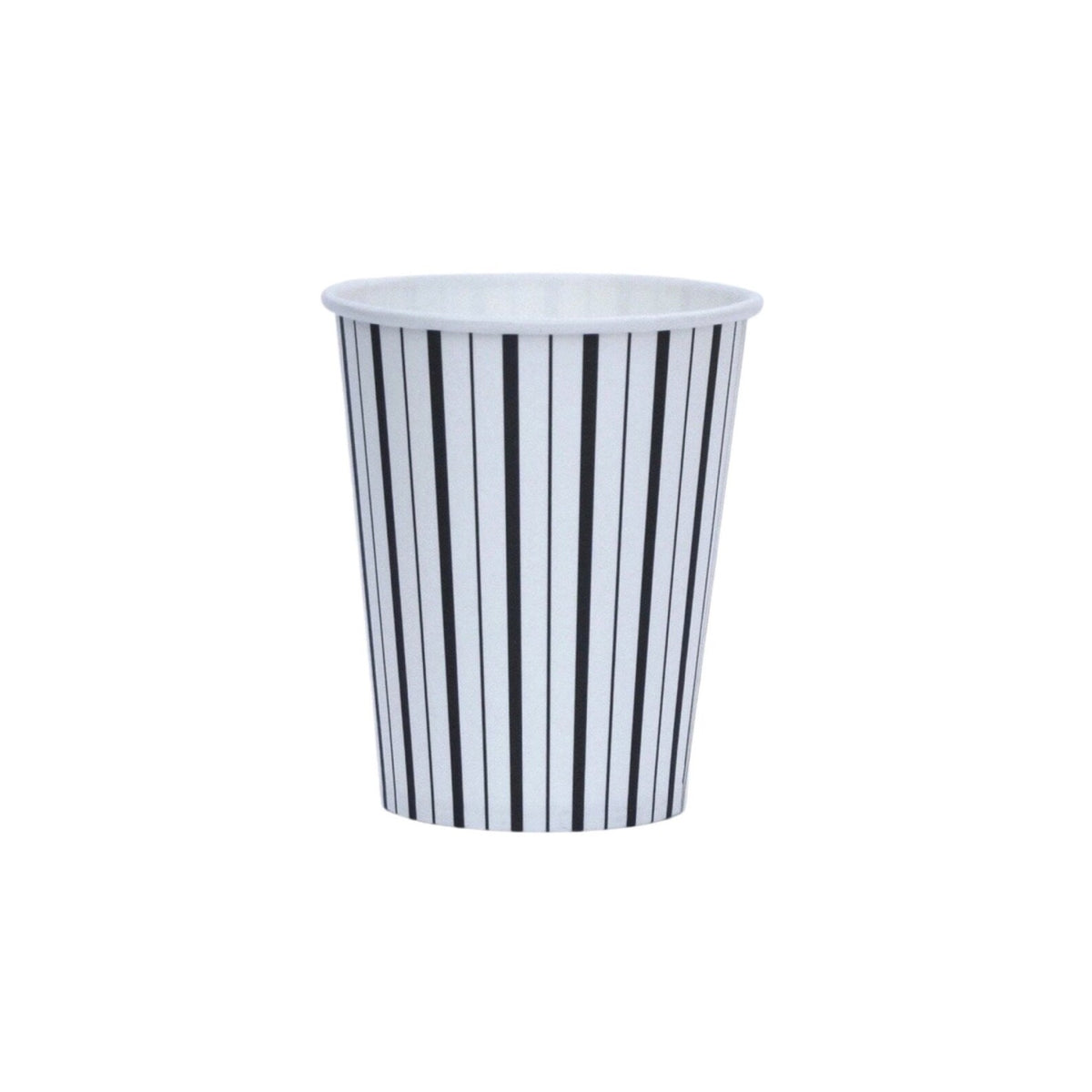 Black & White Fine Stripes Paper Cups 8ct | The Party Darling