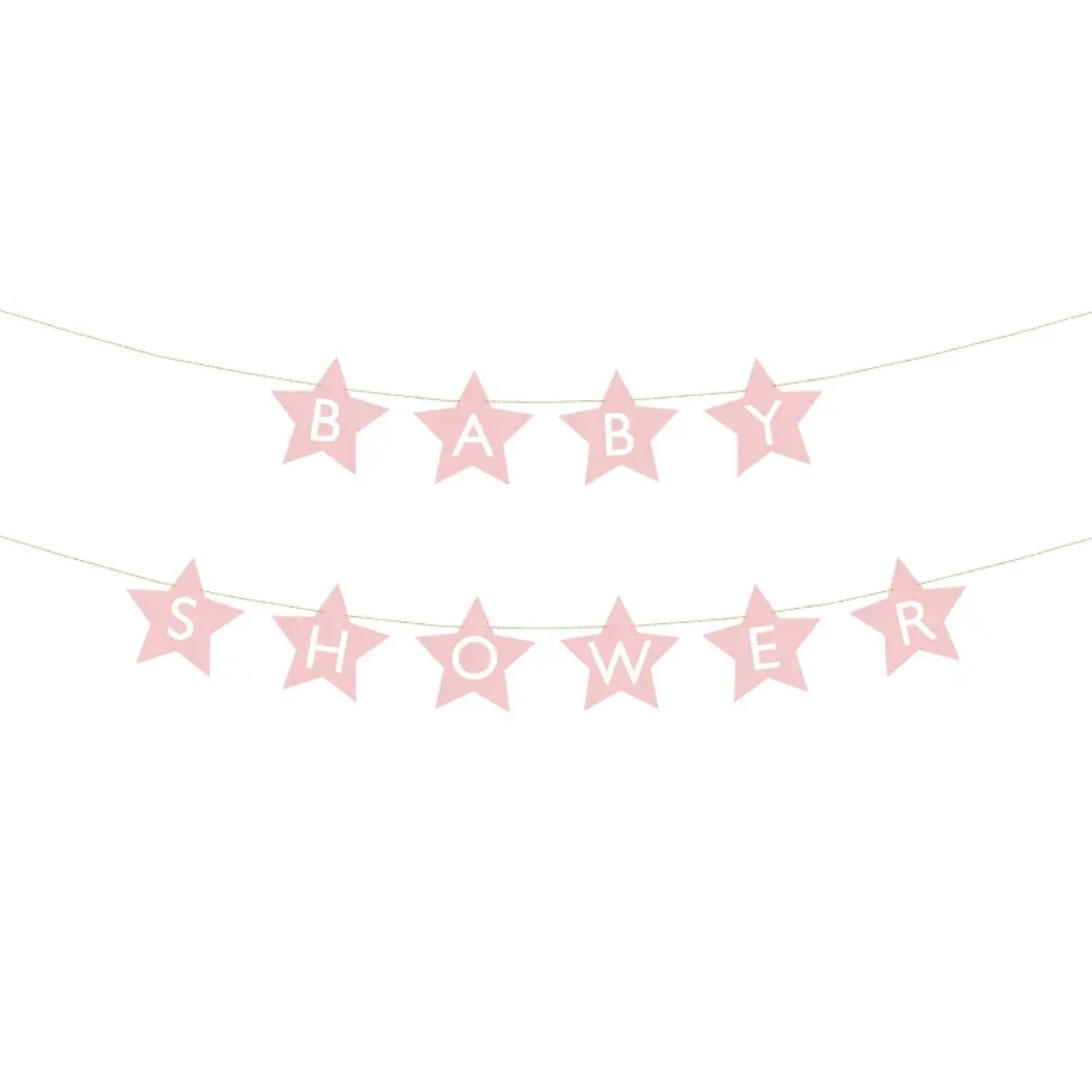 Pink Star Baby Shower Banner 9.5ft | The Party Darling