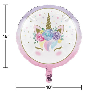 Round Unicorn Face Balloon 18" | The Party Darling