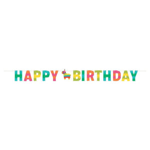 Fiesta Piñata Happy Birthday Banner 8ft | The Party Darling