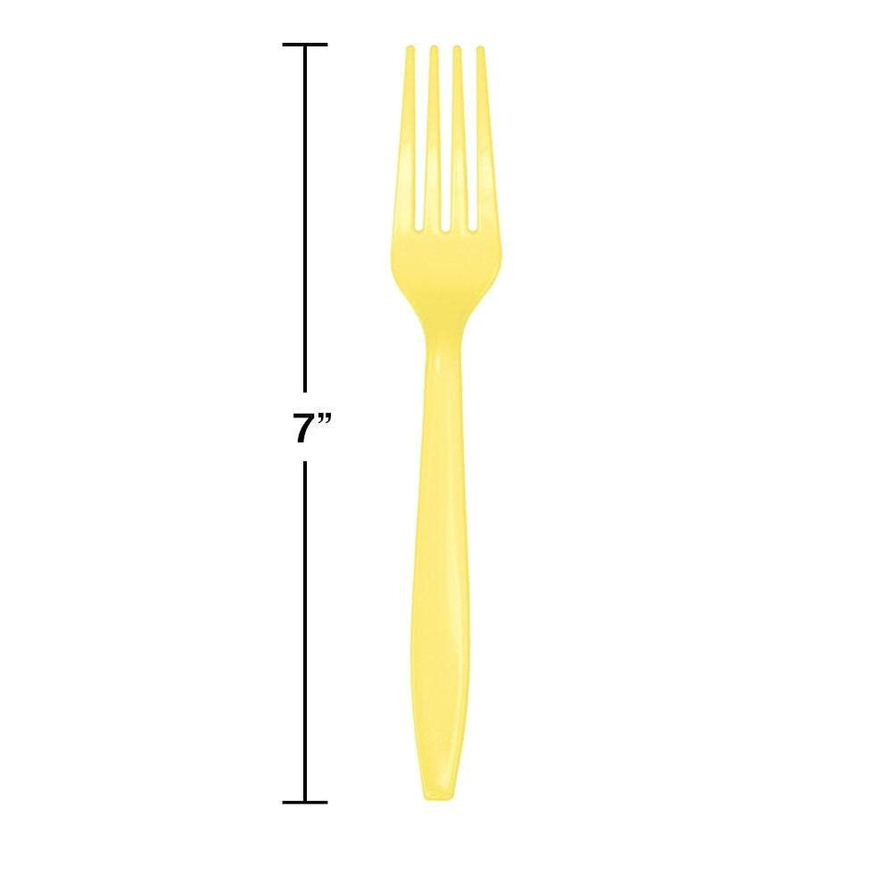 Mimosa Yellow Plastic Forks 24ct | The Party Darling