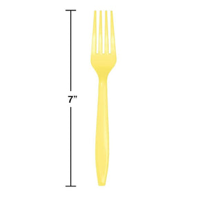 Mimosa Yellow Plastic Forks 24ct | The Party Darling