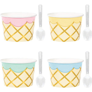 Ice Cream Cup with Spoons 8ct | The Party Darling