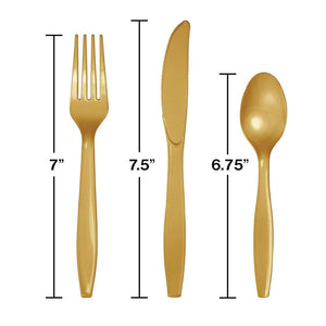 Gold Plastic Cutlery Set for 8 | The Party Darling