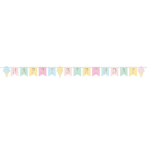 Ice Cream Happy Birthday Banner 8.3ft