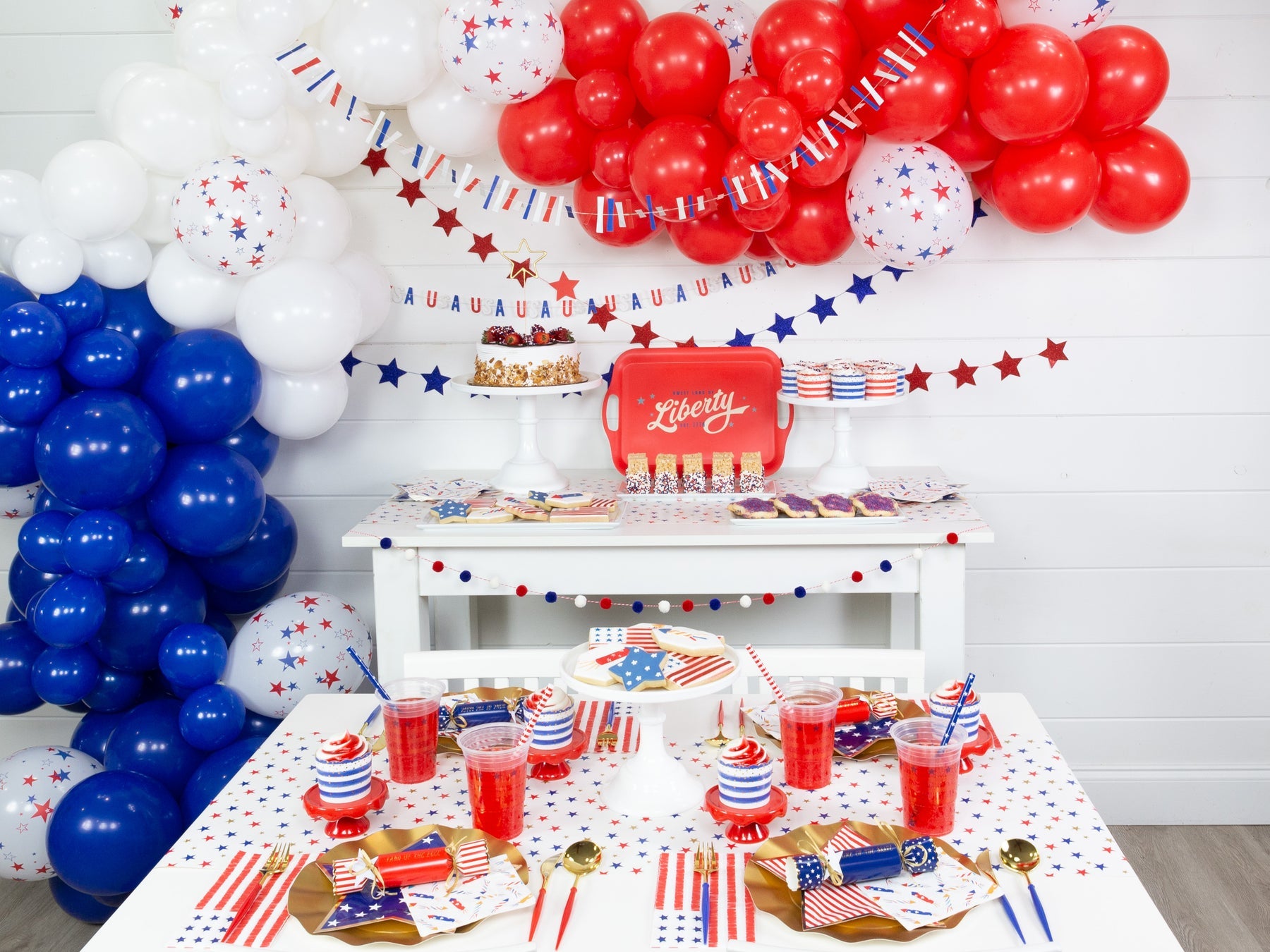 Patriotic Latex Star Balloons 6ct | The Party Darling