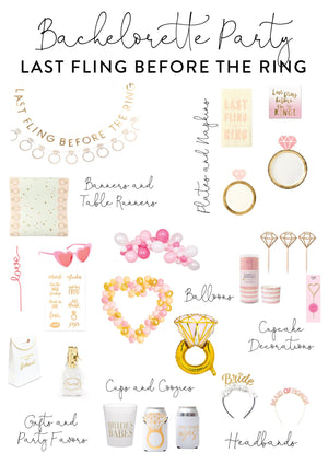 Last Fling Before The Ring Banner Set | The Party Darling