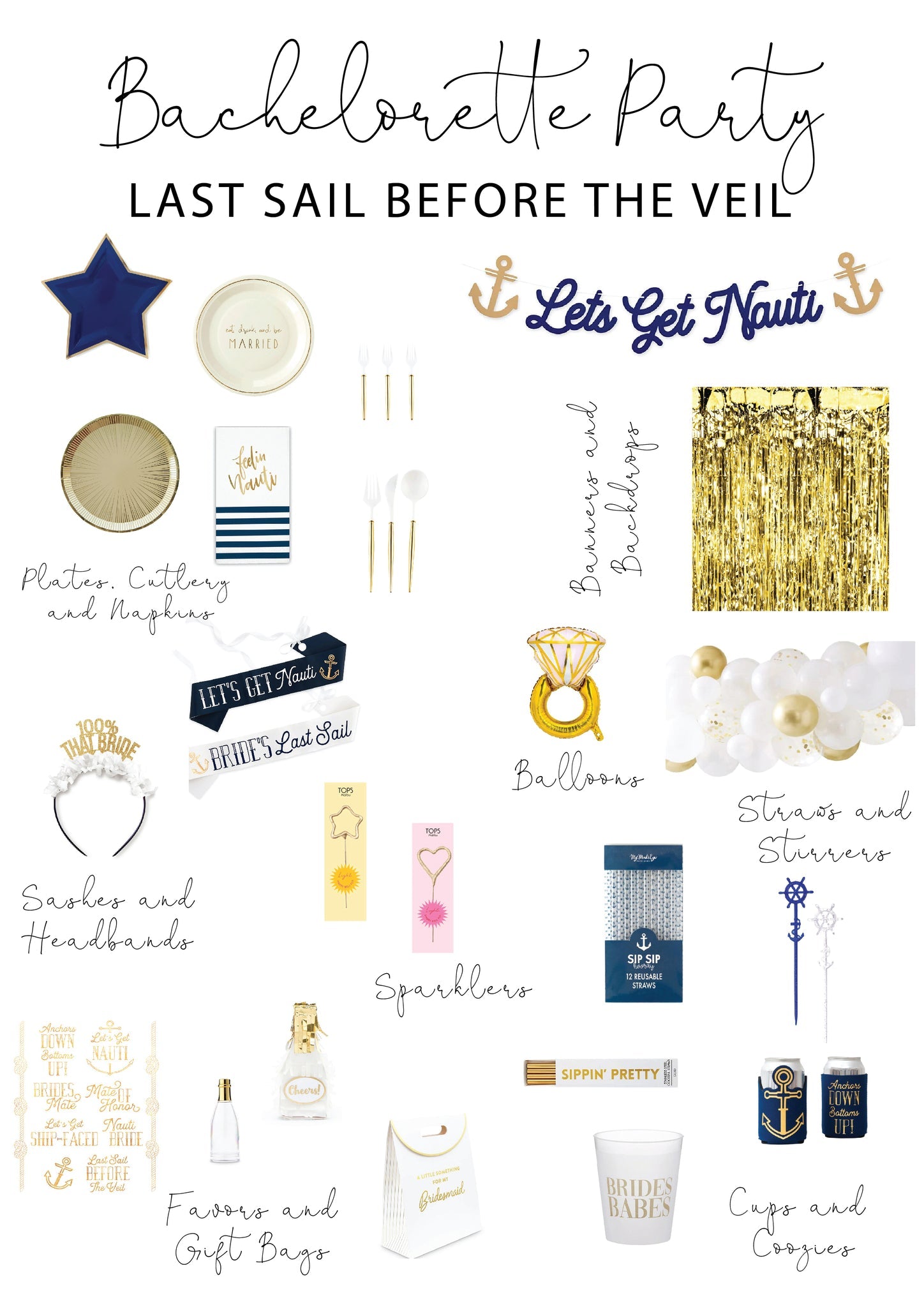 Nautical Anchors Down Bottoms Up Can Coozie | The Party Darling