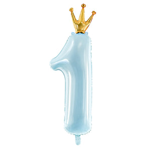 Light Blue Foil Number ''1'' Balloon 35.5in | The Party Darling